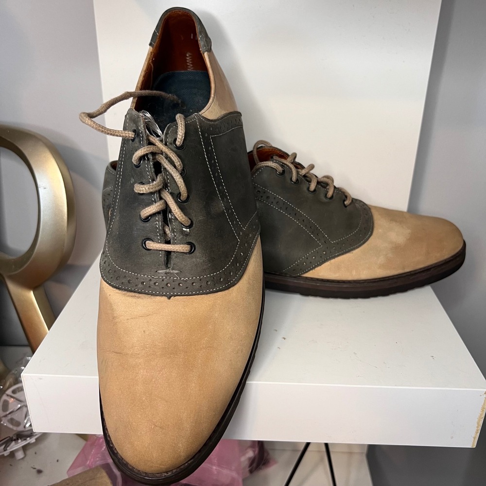 ET‎ Wright Oxfords Saddle Shoes Leather Lace Up Comfort Walking Shoes Men's-11AA